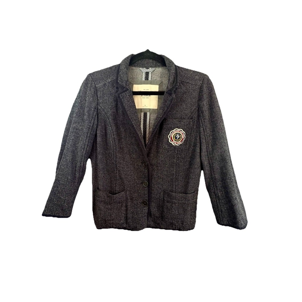 Abercrombie Fitch Wool‎ Blend Gray Preppy Blazer Sz Med